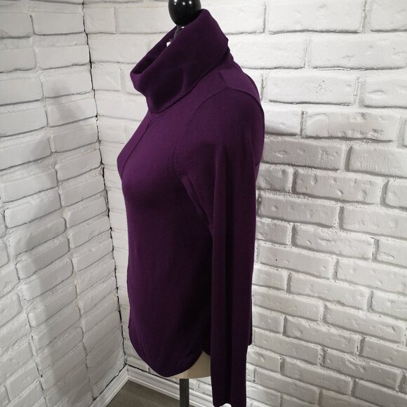 2 / $30.00 - Reitmans Ladies Size Medium Purple Lightweight Cowl Neck Sweater - Picture 4 of 9